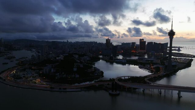  Macau Cityscape and Sai Van Bridge at Dawn