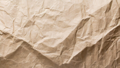 Brown crumpled recycle paper texture background. Craft beige paper