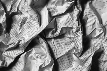 Crumpled newsprint newspaper background - obrazy, fototapety, plakaty