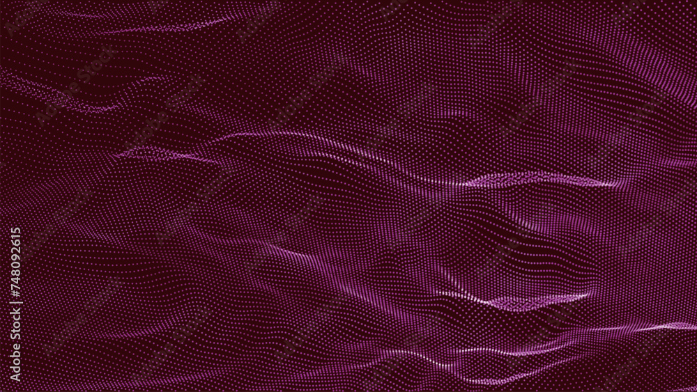 Poster abstract digital particle wave. futuristic dotted wave. technology background vector. vector illustr