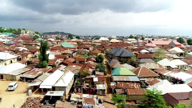 Aerial view of a village in Asokoro, Abuja Nigeria