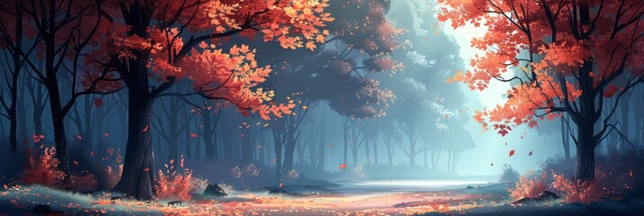 Last Maple Leaves, Background Banner HD