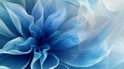 Afwasbaar fotobehang Modern Blue Layers with Curves. Abstract Bloom. © yaxir