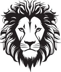 Silhouette of African lion vector illustration Set