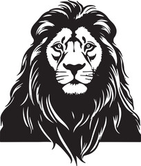 Silhouette of African lion vector illustration Set