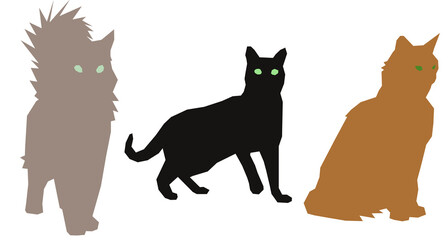 3  Katzen – PNG, 10191px x 5462px, 300 DPI, transparenter Hintergrund