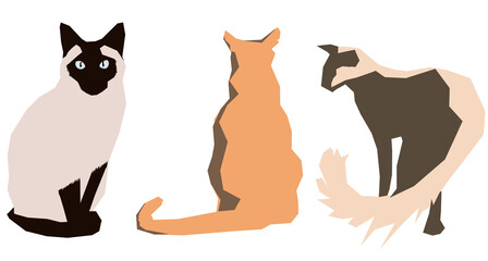 3 braune Katzen – PNG, 10191px x 5462px, 300 DPI, transparenter Hintergrund