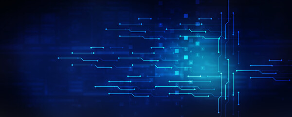 2d illustration Abstract futuristic electronic circuit technology background