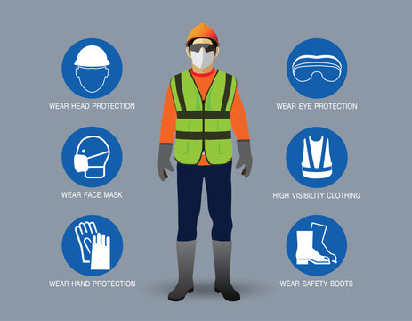 safety equipment, construction concept,Vector illustration
