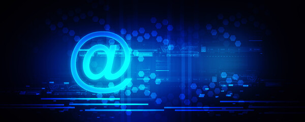 2d illustration Network community concept .e mail sign
