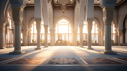 Mosque Full Object Perspective Photo Generate. - obrazy, fototapety, plakaty