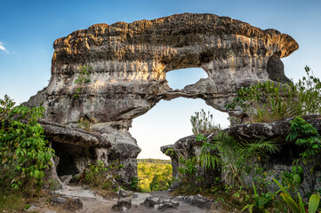 Rock formation known as Puerta de Orion near San Jose del Guaviare, Colombia - 748099299