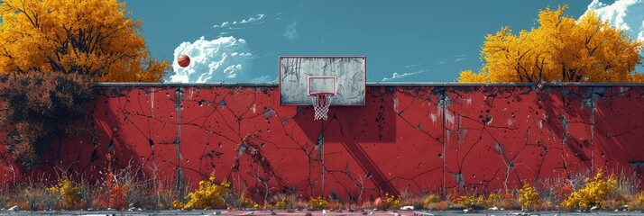 Old Basketball Hoop, Background Banner HD