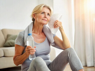 Middle-aged women, menopause, sweating, cooling down