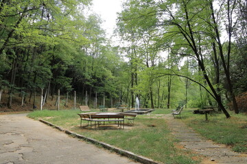 Fototapeta premium An abandoned playground in east Europe