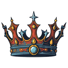 vector of crown in vintage style