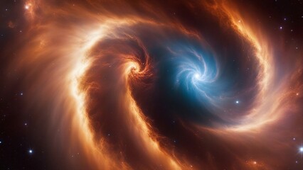 background with space _A deep space nebula with a spiral shape and a bright core.  