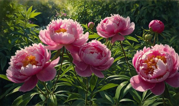 pink tulips in the garden