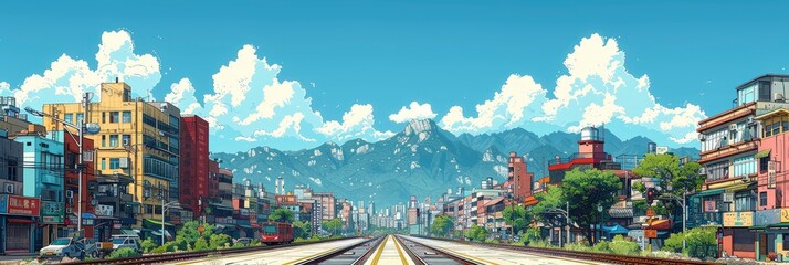 Naklejka premium Taipei City Taiwan Railway, Background Banner HD