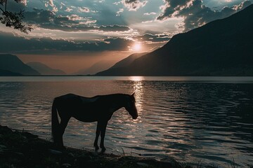 horse on the water