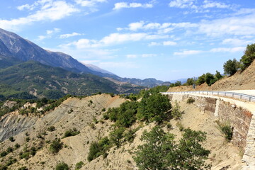 Vjosa river bend near the town of Kanikol
