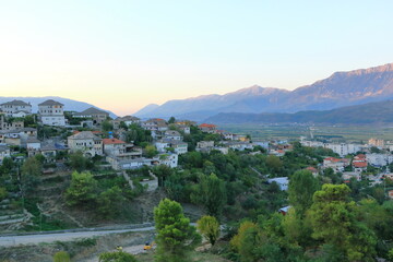 Fototapeta premium View of the old town of Gjirokaster, Albania country