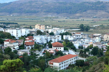 Fototapeta na wymiar View of the old town of Gjirokaster, Albania country
