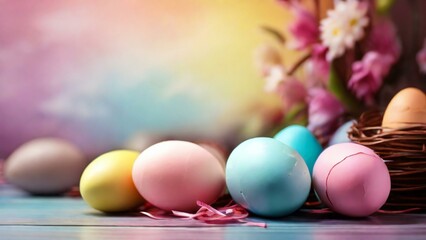 Obraz na płótnie Canvas Colored easter eggs background