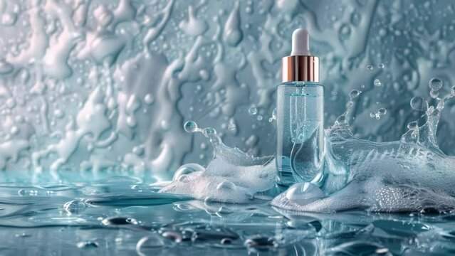 3D Collagen Serum And Hyaluronic Acid Skin Care On Abstract Backdrop Video