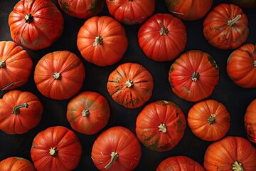 pumpkins on a black background