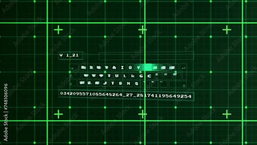 Aufkleber animation of financial data processing over dark background