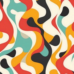 Naklejka premium Abstract MCM Style Seamless Tile