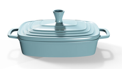 White plate isolated on white background 3D Render