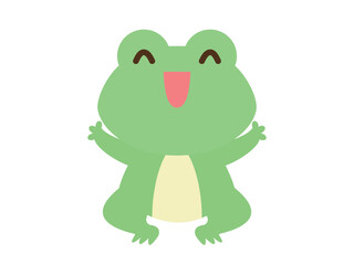 飛び上がるカエルのイラスト