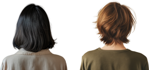 View of two girls from back, short hair girl photo from back side