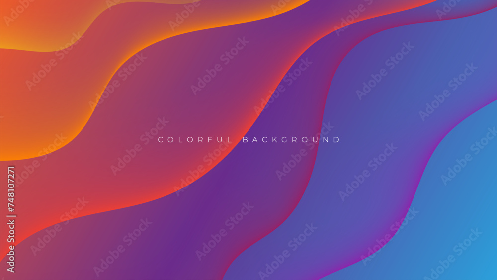 Poster abstract colorful wavy light liquid background dynamic shape design vector