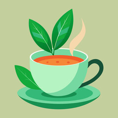Minimalist Cup of tea or coffee cup illustration on word tea day