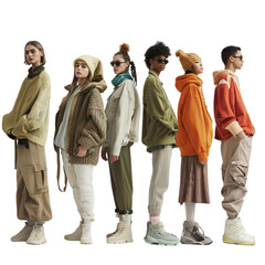 Fototapeta premium illustration of group of people standing in raw, people standing in queue