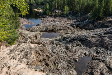 Volcano caldera and lake in Karelia, Girvas volcano