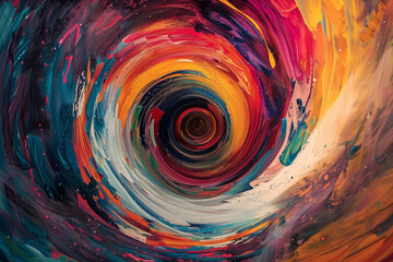 A swirling vortex of color, like a portal to another dimension. - obrazy, fototapety, plakaty