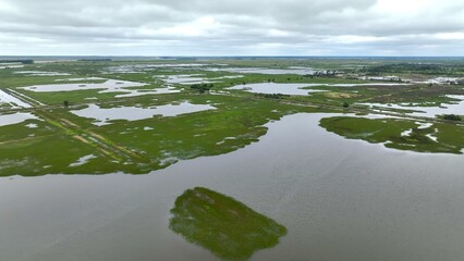 Estherville Plantation historic rice fields once cultivated by slave labor prior to civil war in Georgetown, South Carolina Low country