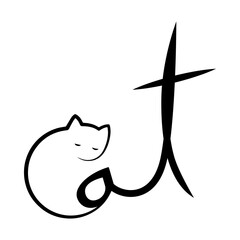 cat word mark logo design in adobe illustrator 