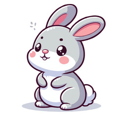 Obraz premium Cute rabbit vector on white background.