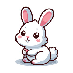 Obraz premium Cute rabbit vector on white background.