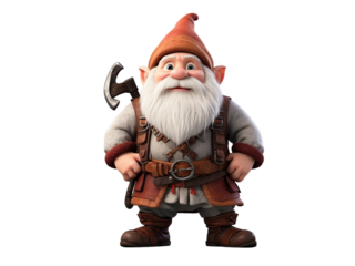 3d Animation dwarf isolated on a transparent background