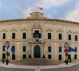 view of the Premier Minister of Malta Palace in downtown Valletta