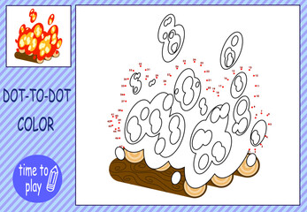 children's educational game. logic game. handwriting training. coloring by numbers. fire