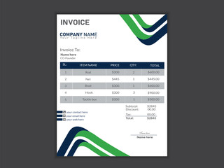 Minimalist professional vector a4 invoice design template.