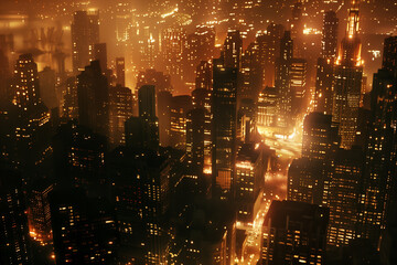 A city of light, its buildings glowing like stars.