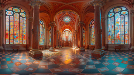 Obraz premium panoramic of gothic cathedral